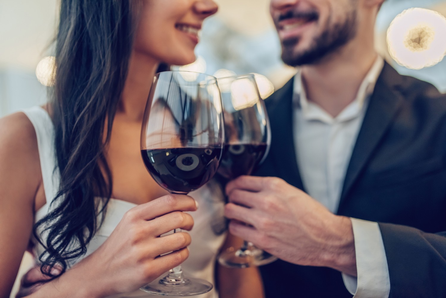 Couple with Wine Glasses