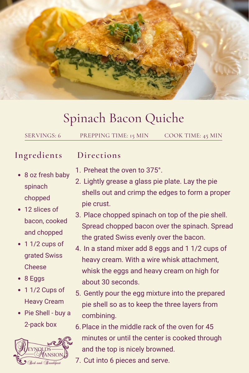 Spinach Bacon Quiche Recipe