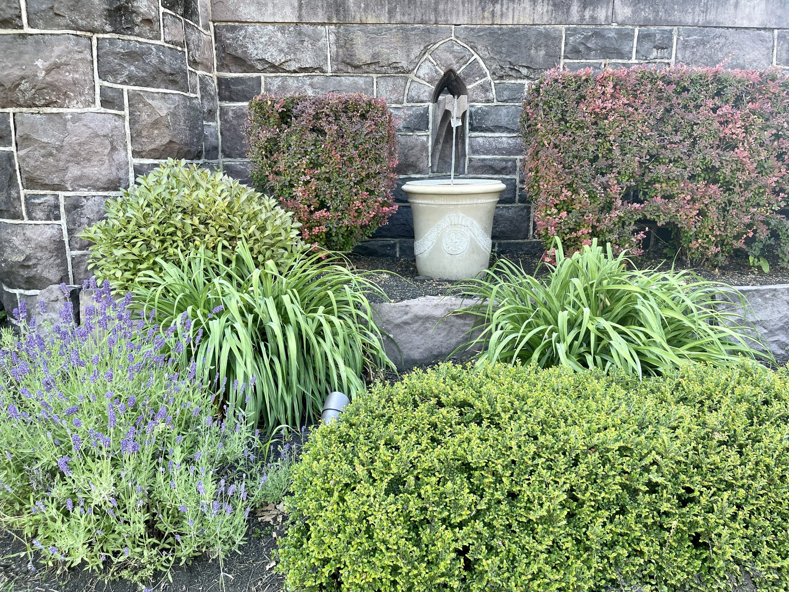 Reynolds Mansion garden with fountain