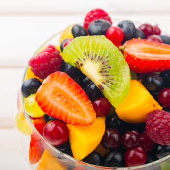 Various Fruit in Clear Cup