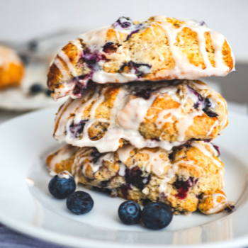 Blueberry Lemon Scones on Plate